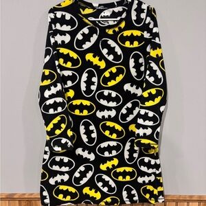 Batman Logo Long Sleeve Fleece Dress Size Small